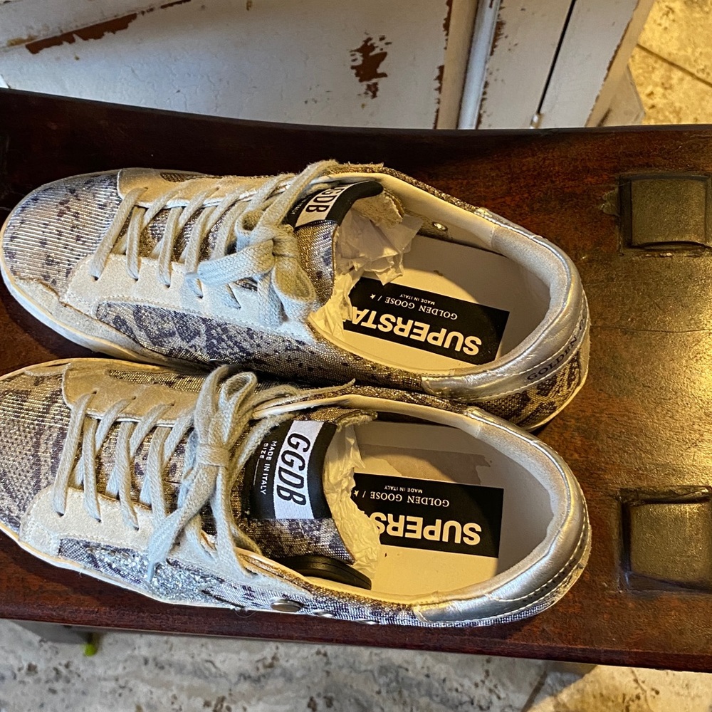 Golden Goose Superstar White  Snake skin toe-eur 38 - Picture 6 of 14